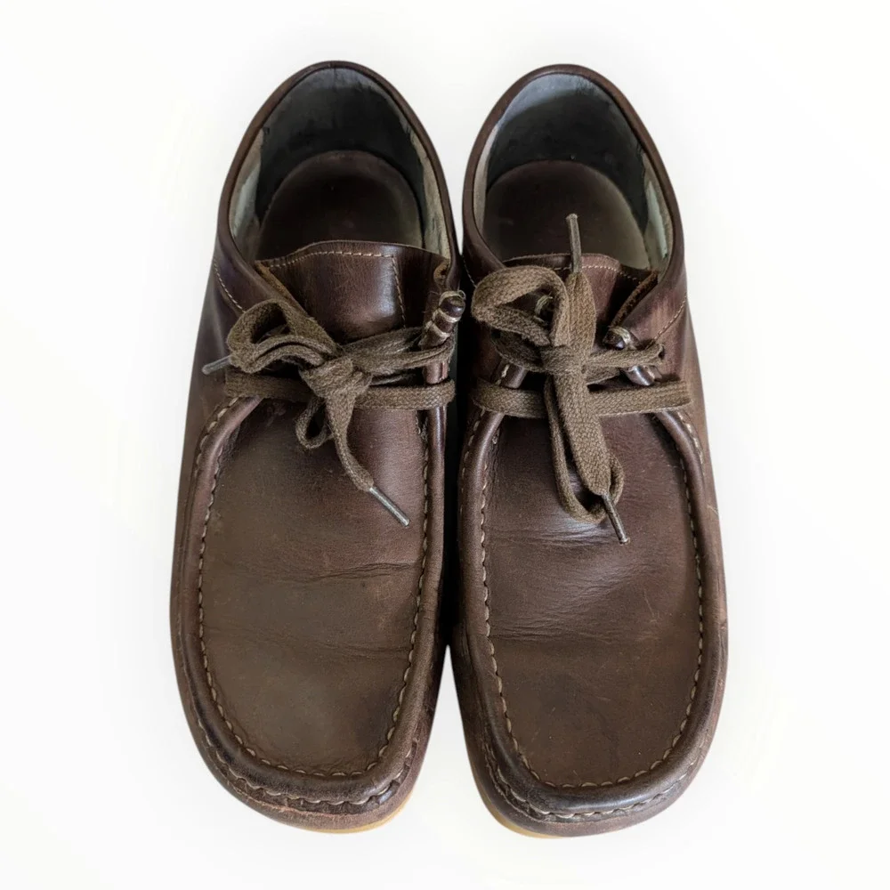 Clarks Collection Wallabee Classic Brown Leather Moc Toe EVO Shoes Size 10 Mens